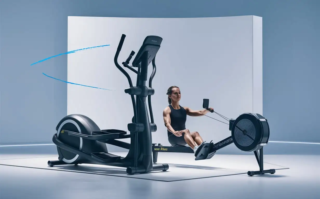 elliptical trainer and rowing machine